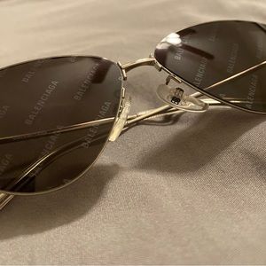 Balenciaga BB0015 004 Women’s Cat Eye Sunglasses Black/Silver 61/12/145